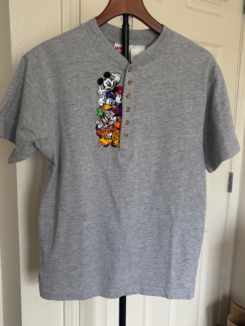 Mickey & Friends Grey Henley Tee